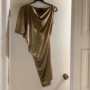BCBG gold one shoulder dress super cute!!
